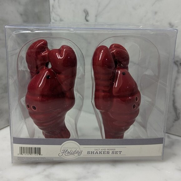 Destination Holiday Lobsters Salt and Pepper Shaker Set Novelty Kitchen Dining - Picture 1 of 6